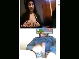 Cute teenie Sees A Guy Jerking Off On Omegle And Flashes Her Tits